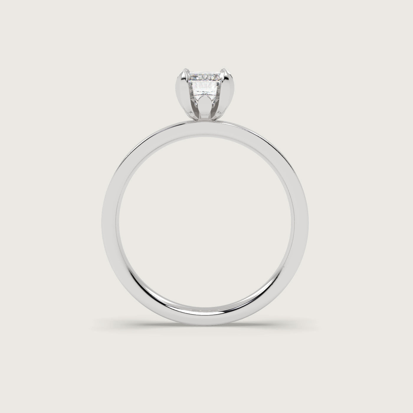 Emerald Cut Diamond Engagement Ring in Fleur de Luce Setting