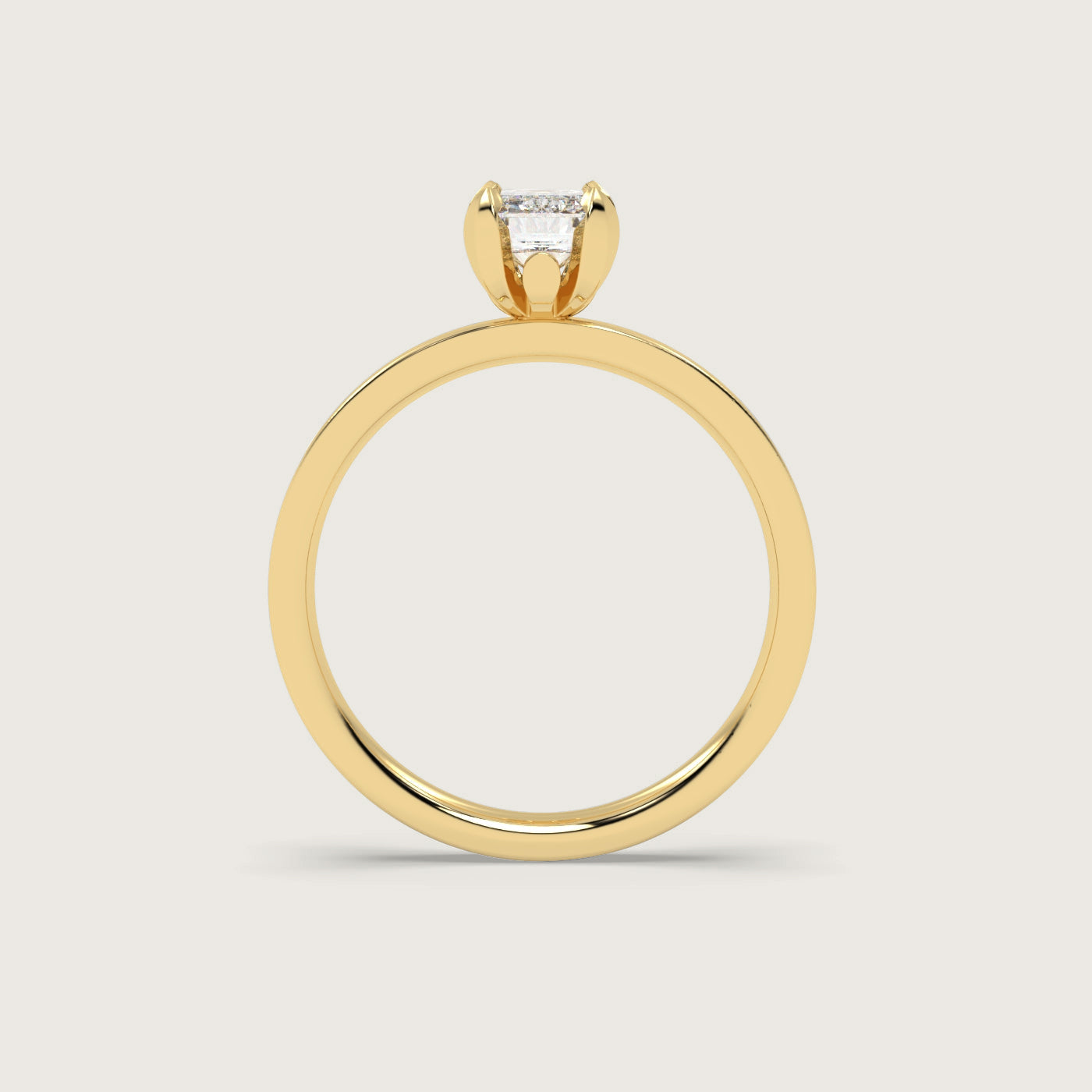 Emerald Cut Diamond Engagement Ring in Fleur de Luce Setting