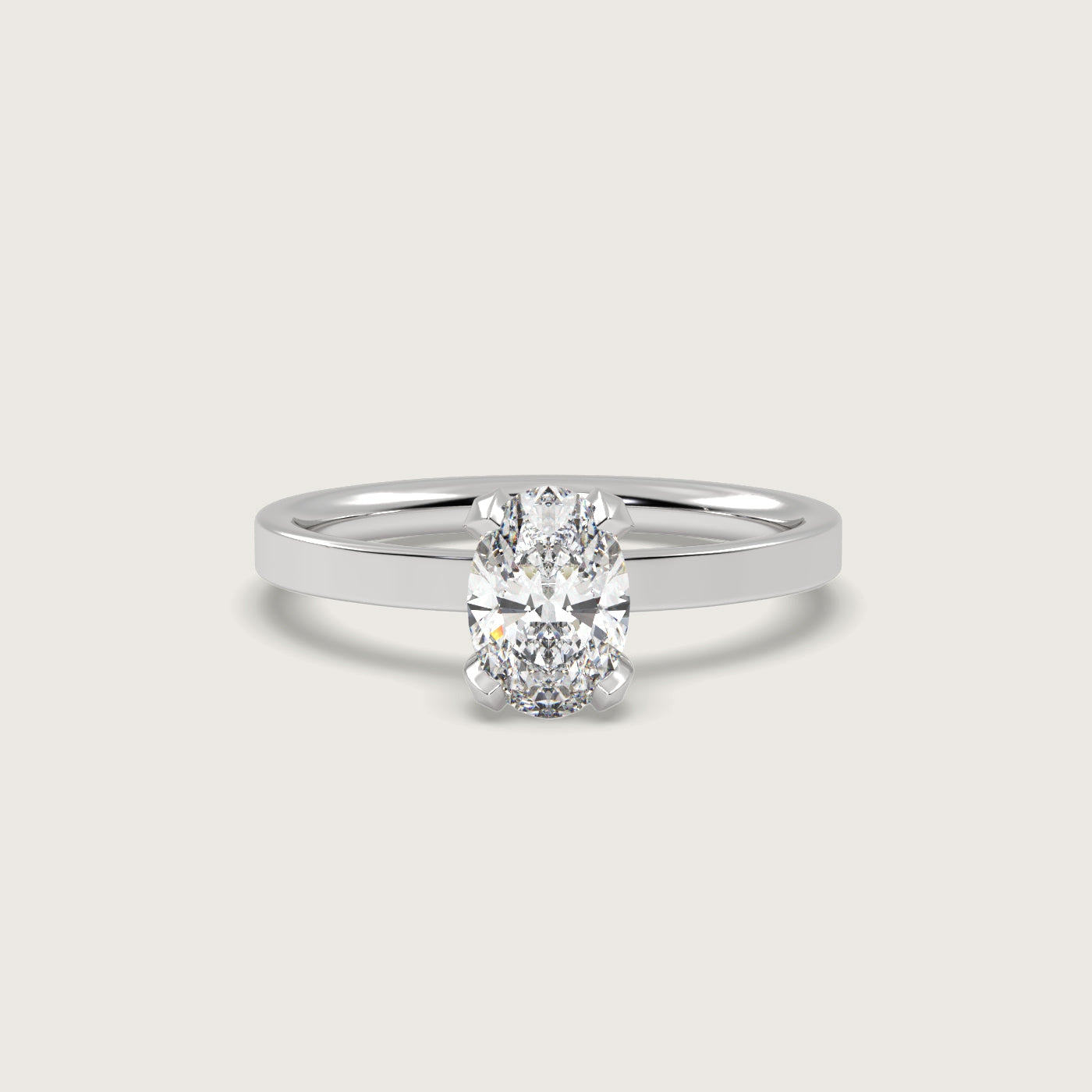Oval Diamond Engagement Ring in Fleur de Luce Setting