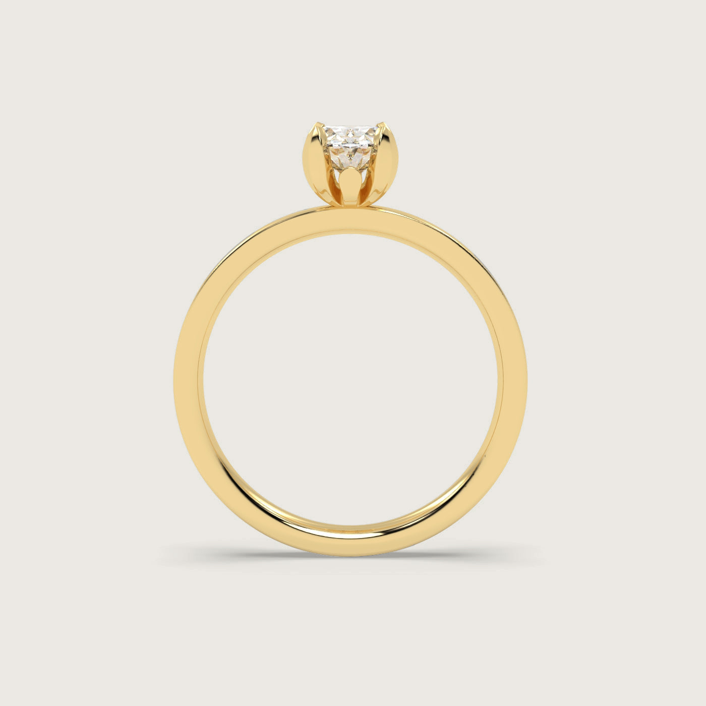 Oval Diamond Engagement Ring in Fleur de Luce Setting