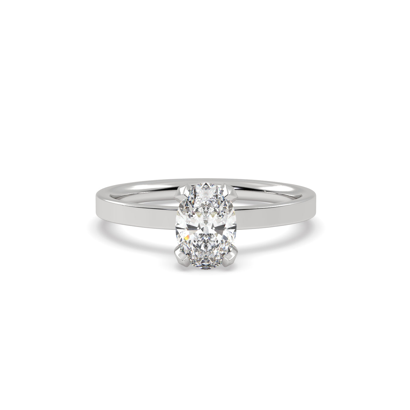 Fleur de Luce 1ct Oval Diamond Engagement Ring with Solitaire Setting