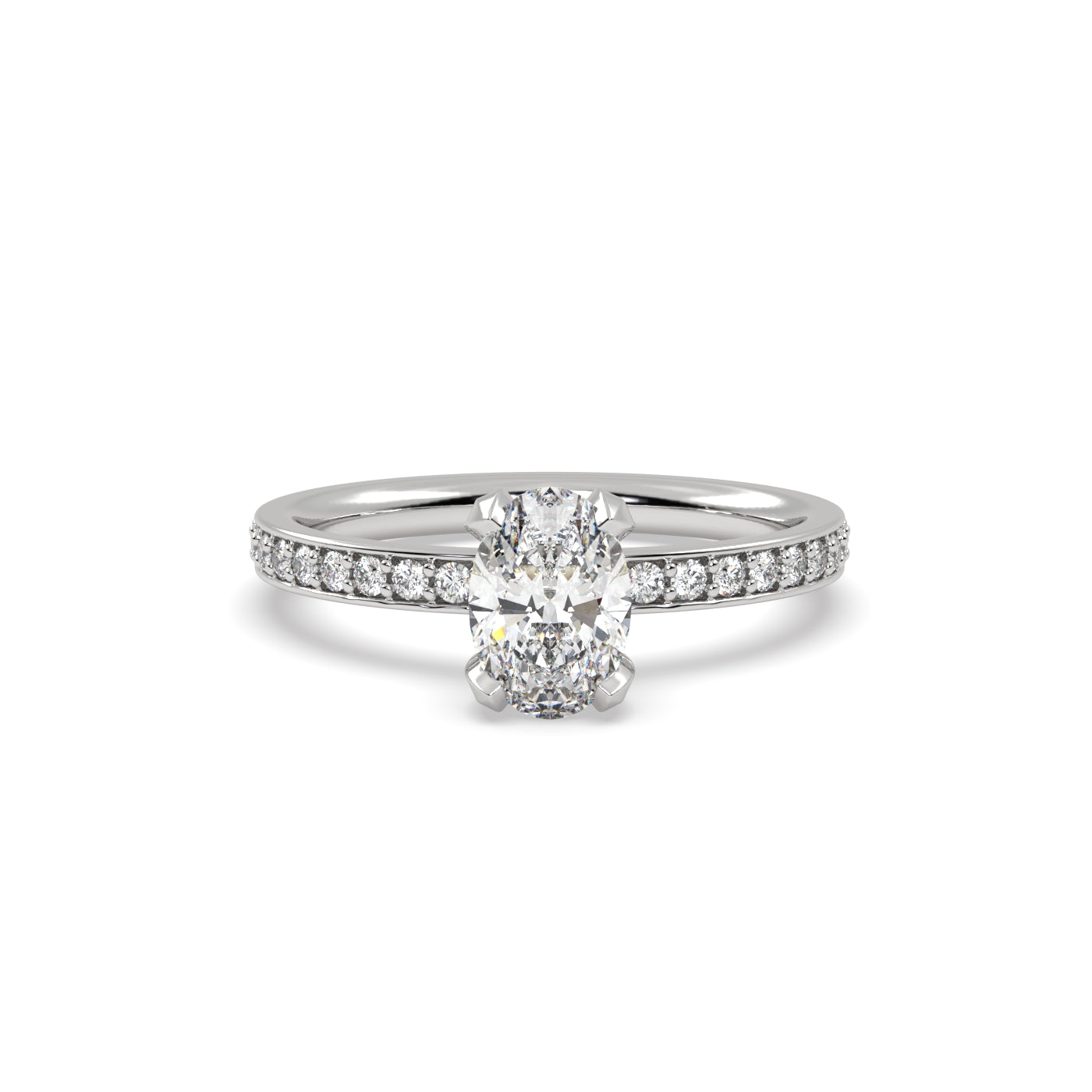 Fleur de Luce 1ct Oval Diamond Engagement Ring with Solitaire Setting