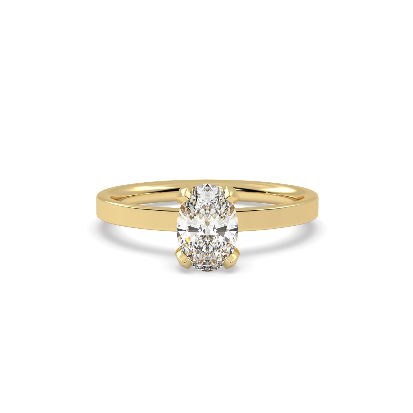 Fleur de Luce 1ct Oval Diamond Engagement Ring with Solitaire Setting