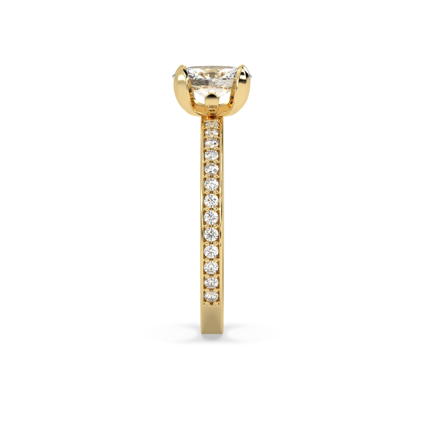 Ruby Fleur de Luce Solitaire Engagement Ring in 18k Yellow Gold 6