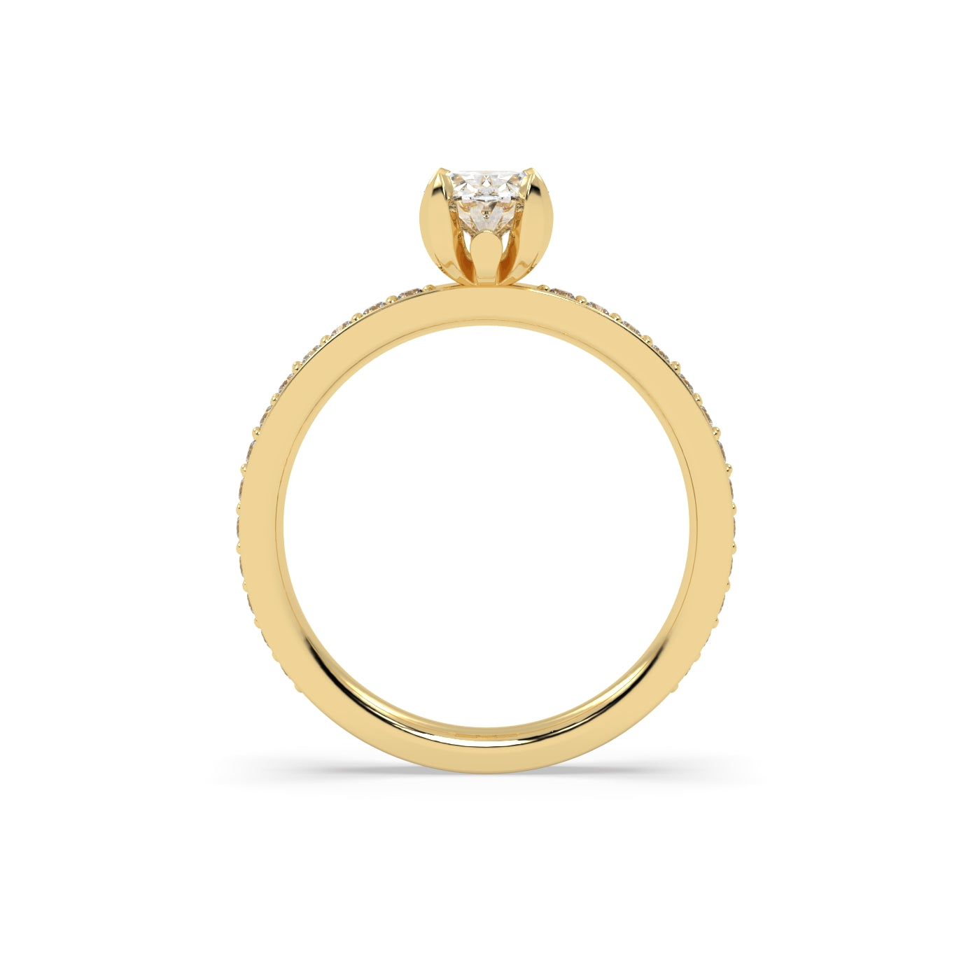 Ruby Fleur de Luce Solitaire Engagement Ring in 18k Yellow Gold 7