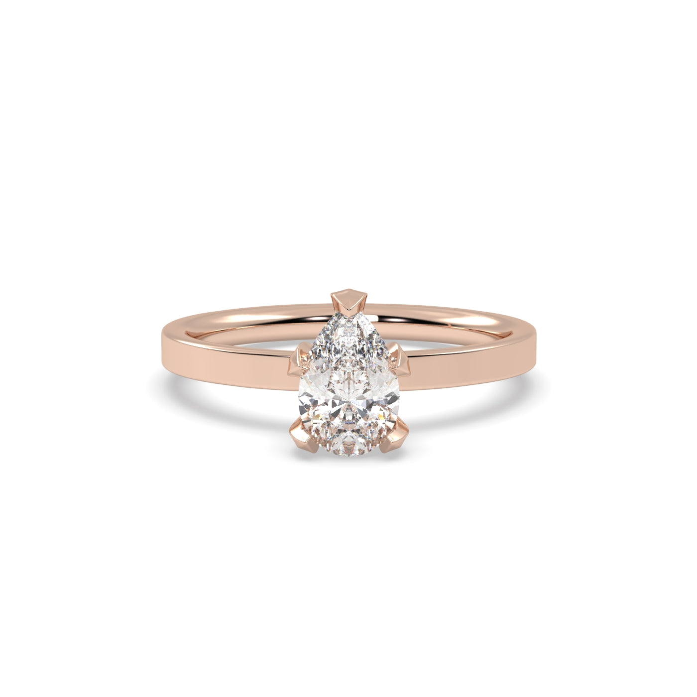 Fleur de Luce 1ct Pear Shape Diamond Engagement Ring in 18k Rose Gold
