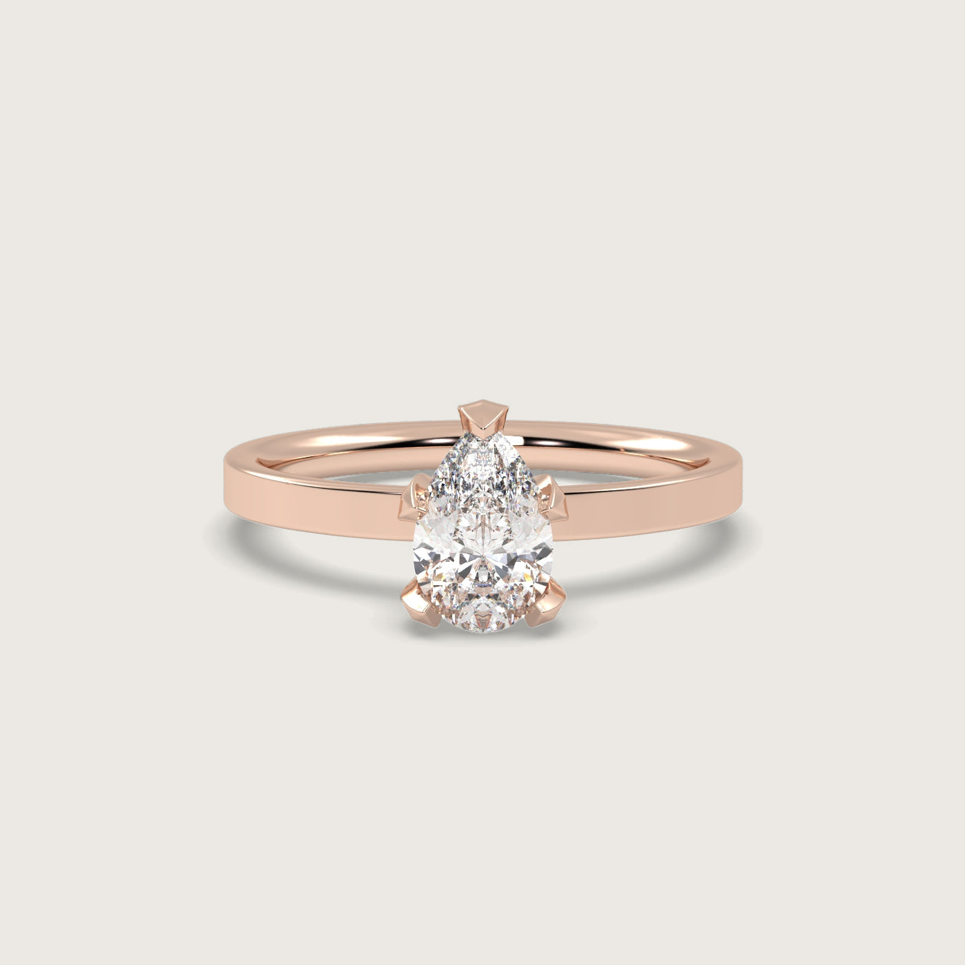 Pear Shape Diamond Engagement Ring in Fleur de Luce Setting