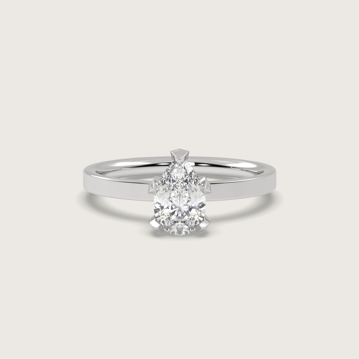 Pear Shape Diamond Engagement Ring in Fleur de Luce Setting