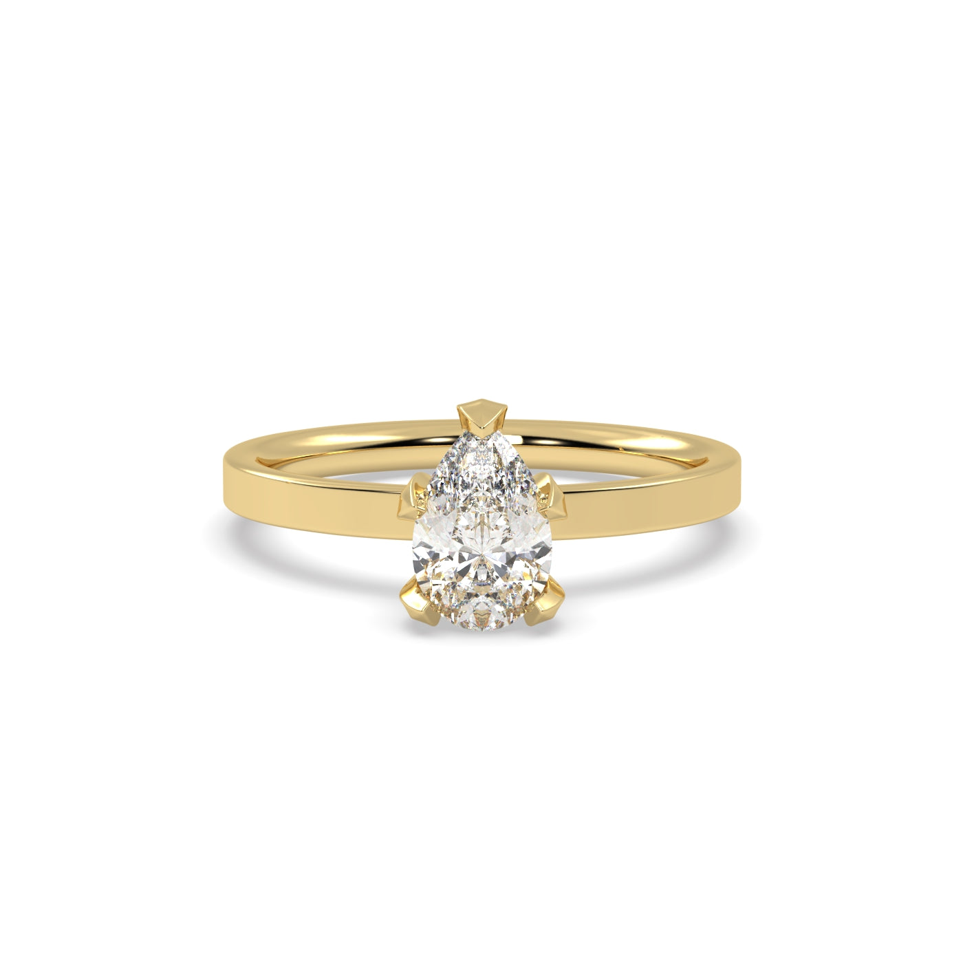 Fleur de Luce 1ct Pear Shape Diamond Engagement Ring in 18k Yellow Gold