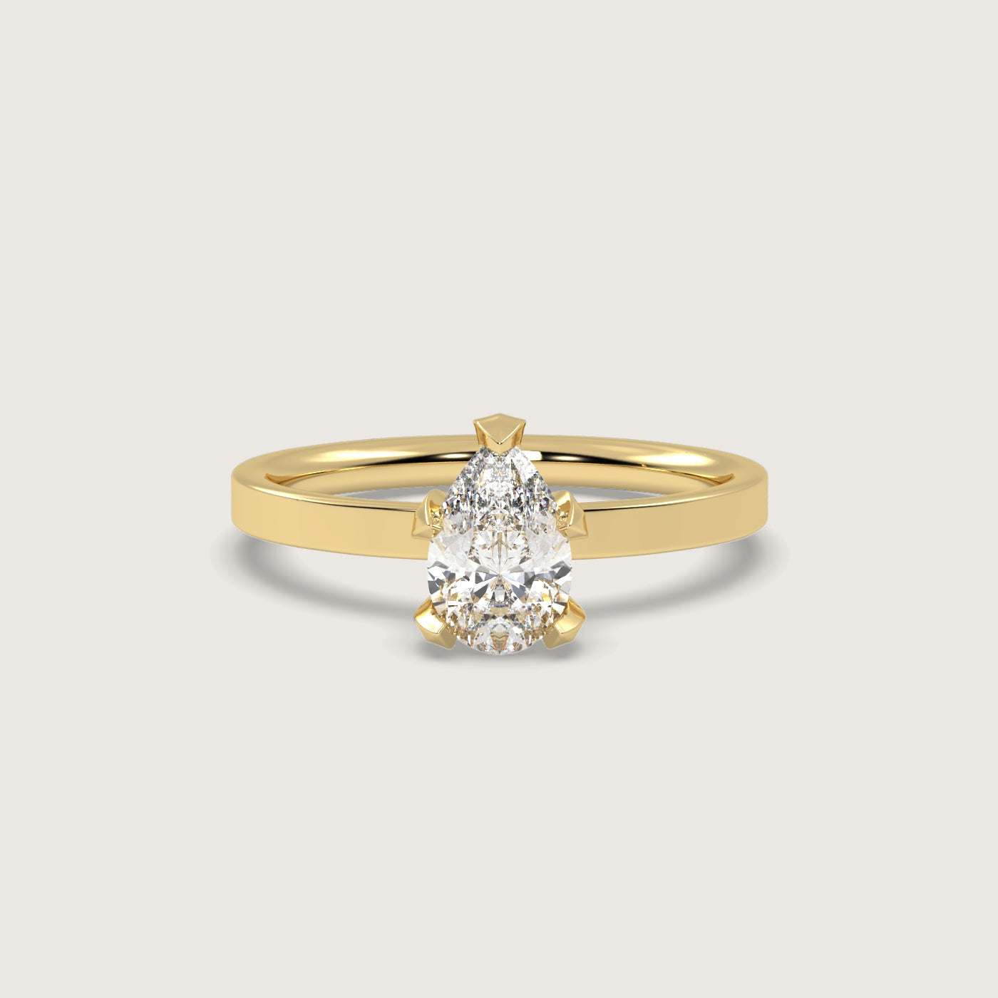 Pear Shape Diamond Engagement Ring in Fleur de Luce Setting