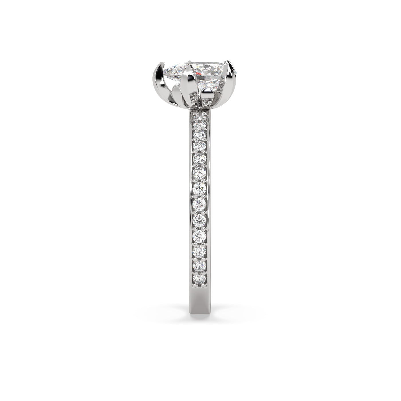 Fleur de Luce 1ct Pear Shape Diamond Engagement Ring