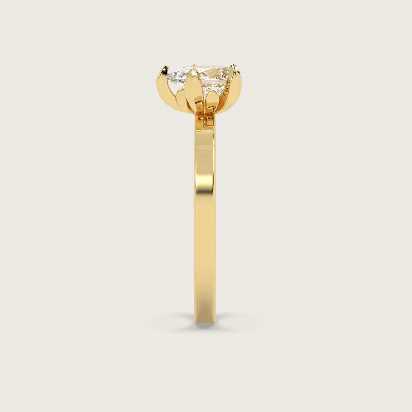 Pear Shape Diamond Engagement Ring in Fleur de Luce Setting