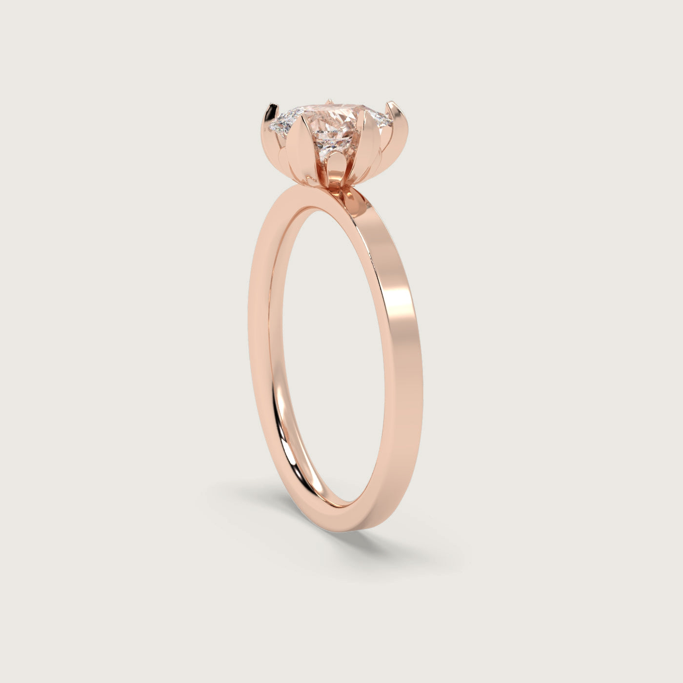 Pear Shape Diamond Engagement Ring in Fleur de Luce Setting