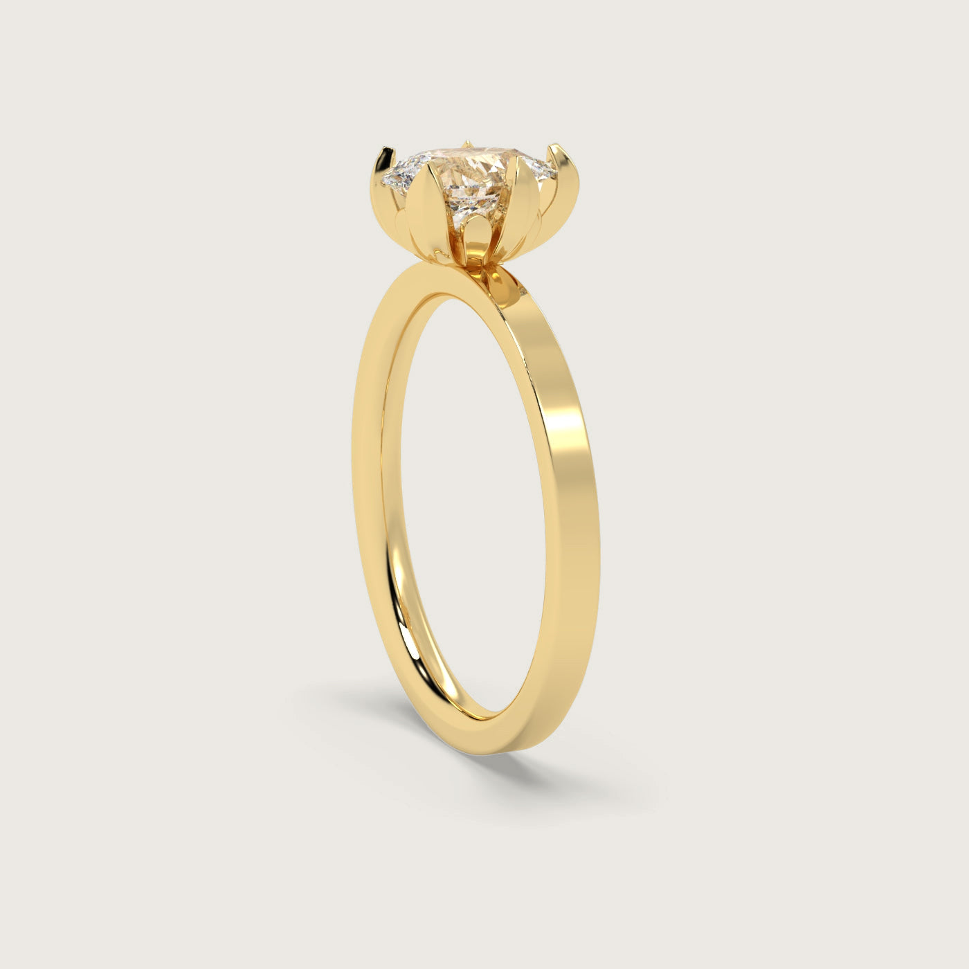 Pear Shape Diamond Engagement Ring in Fleur de Luce Setting