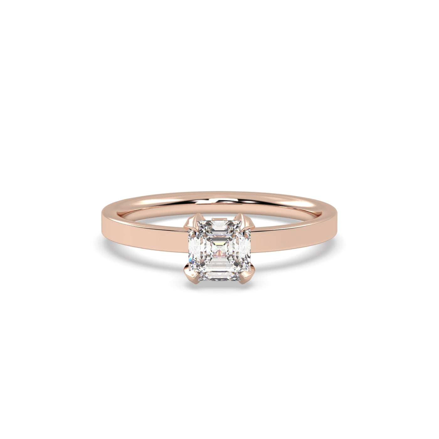 Fleur de Luce 1ct Square Emerald Cut Engagement Ring