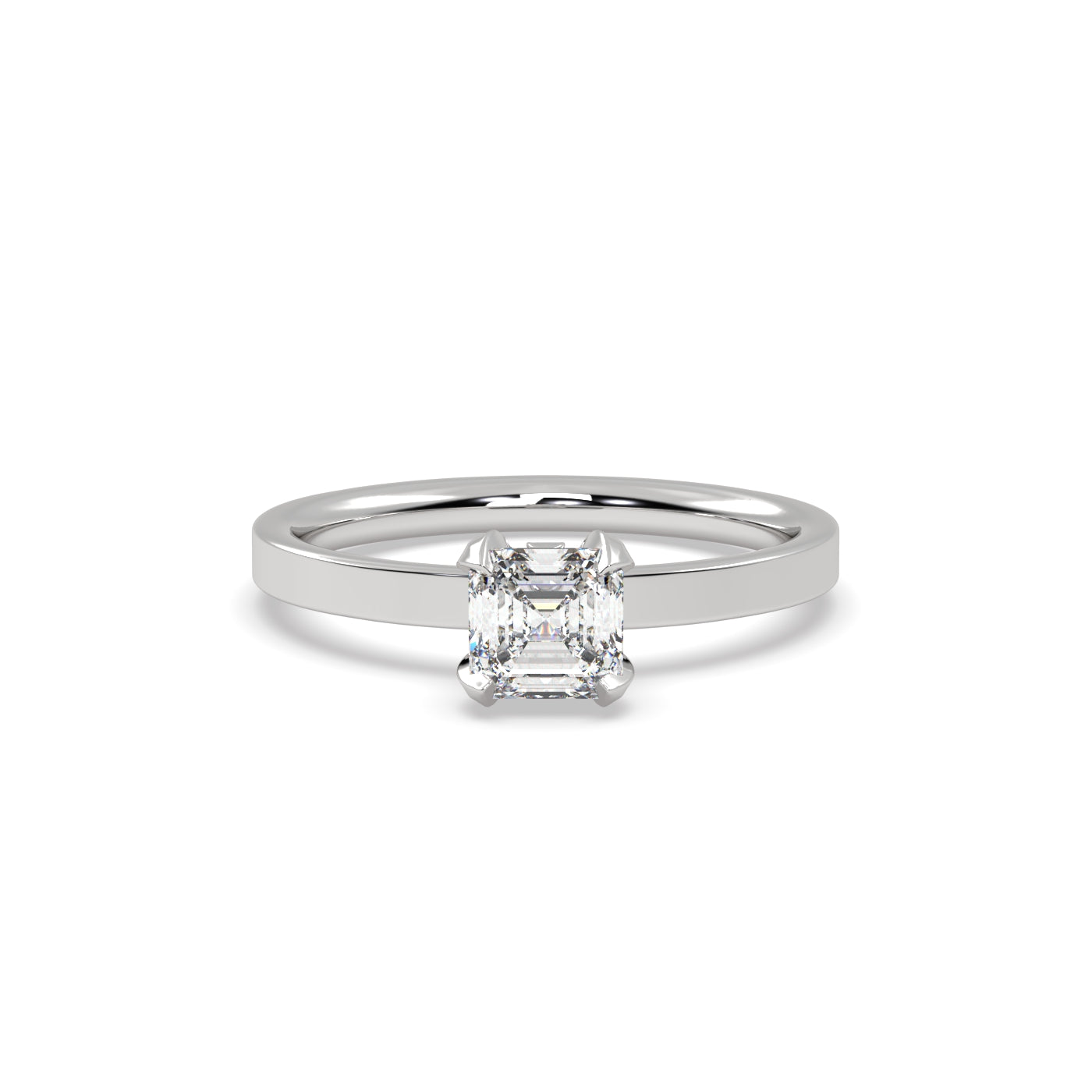 Fleur de Luce 1ct Square Emerald Cut Engagement Ring