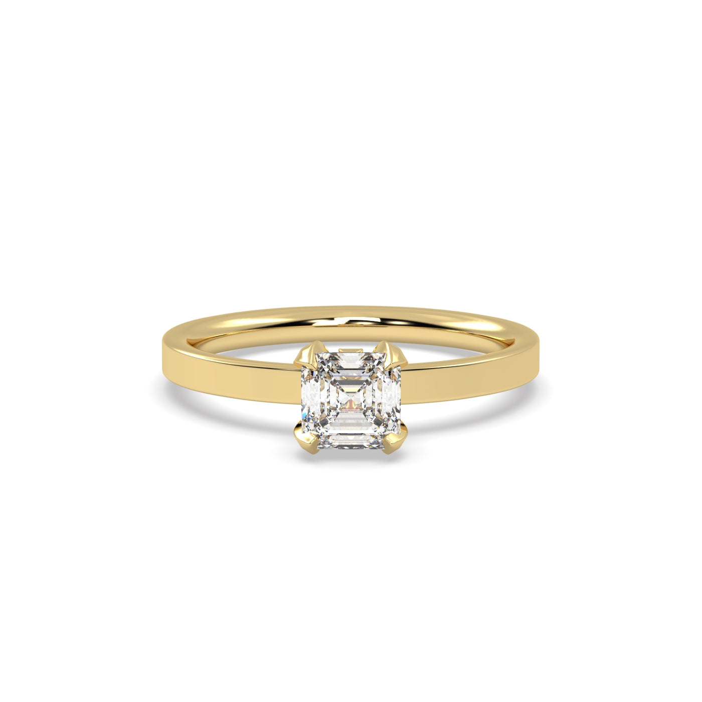 Fleur de Luce 1ct Square Emerald Cut Engagement Ring