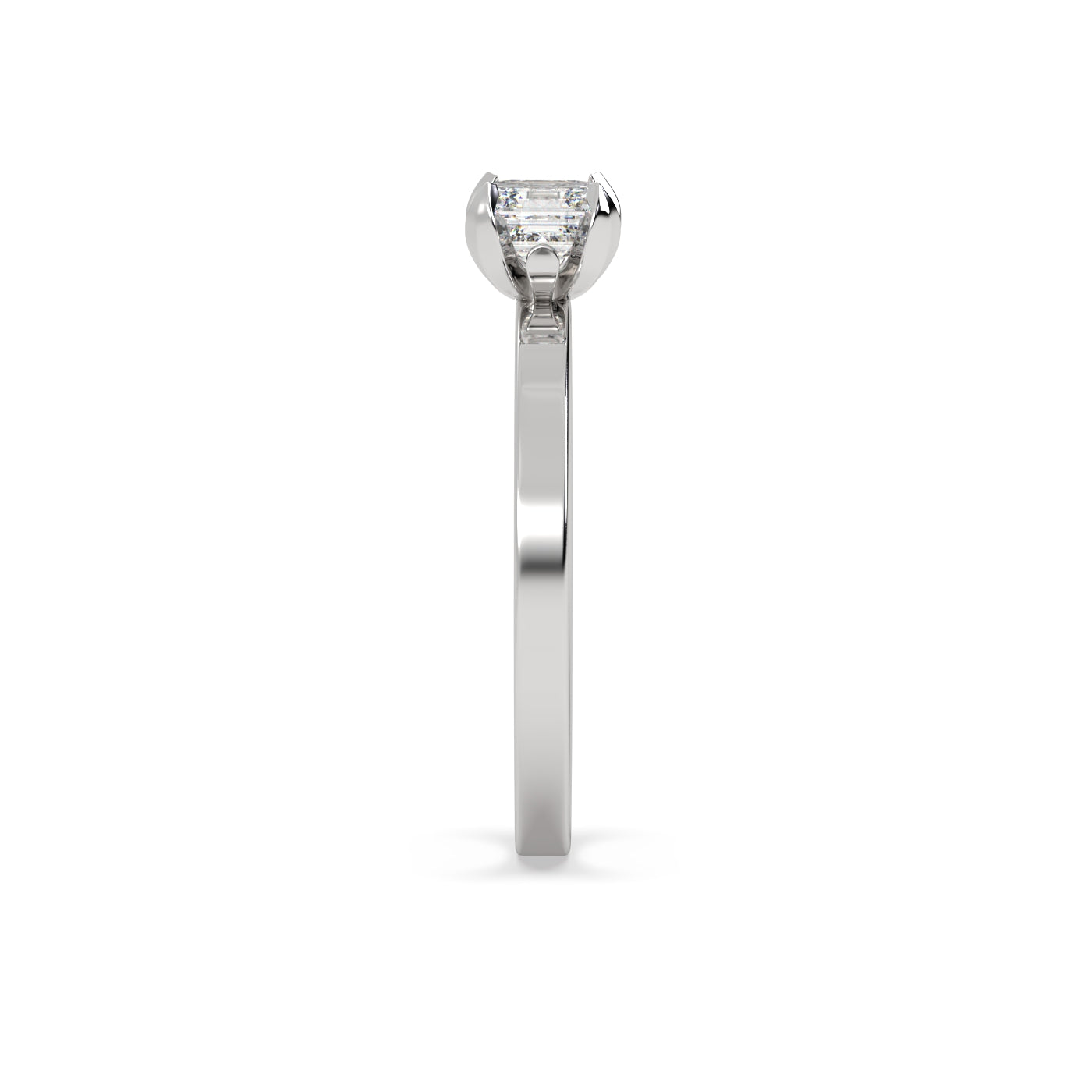 Fleur de Luce 1ct Square Emerald Cut Engagement Ring