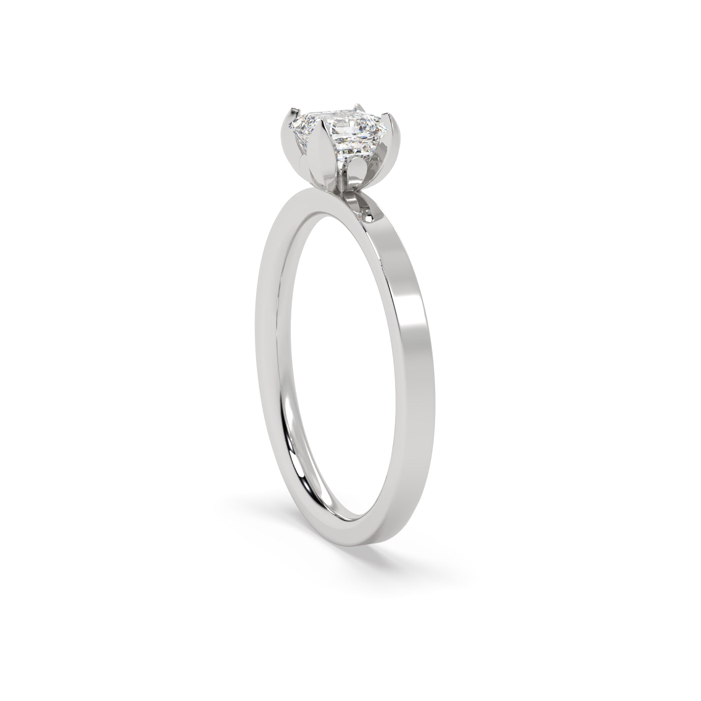 Fleur de Luce 1ct Square Emerald Cut Engagement Ring