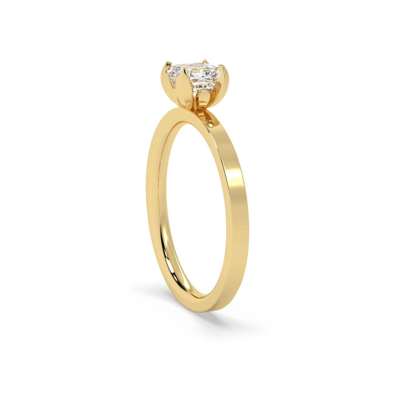 Fleur de Luce 1ct Square Emerald Cut Engagement Ring