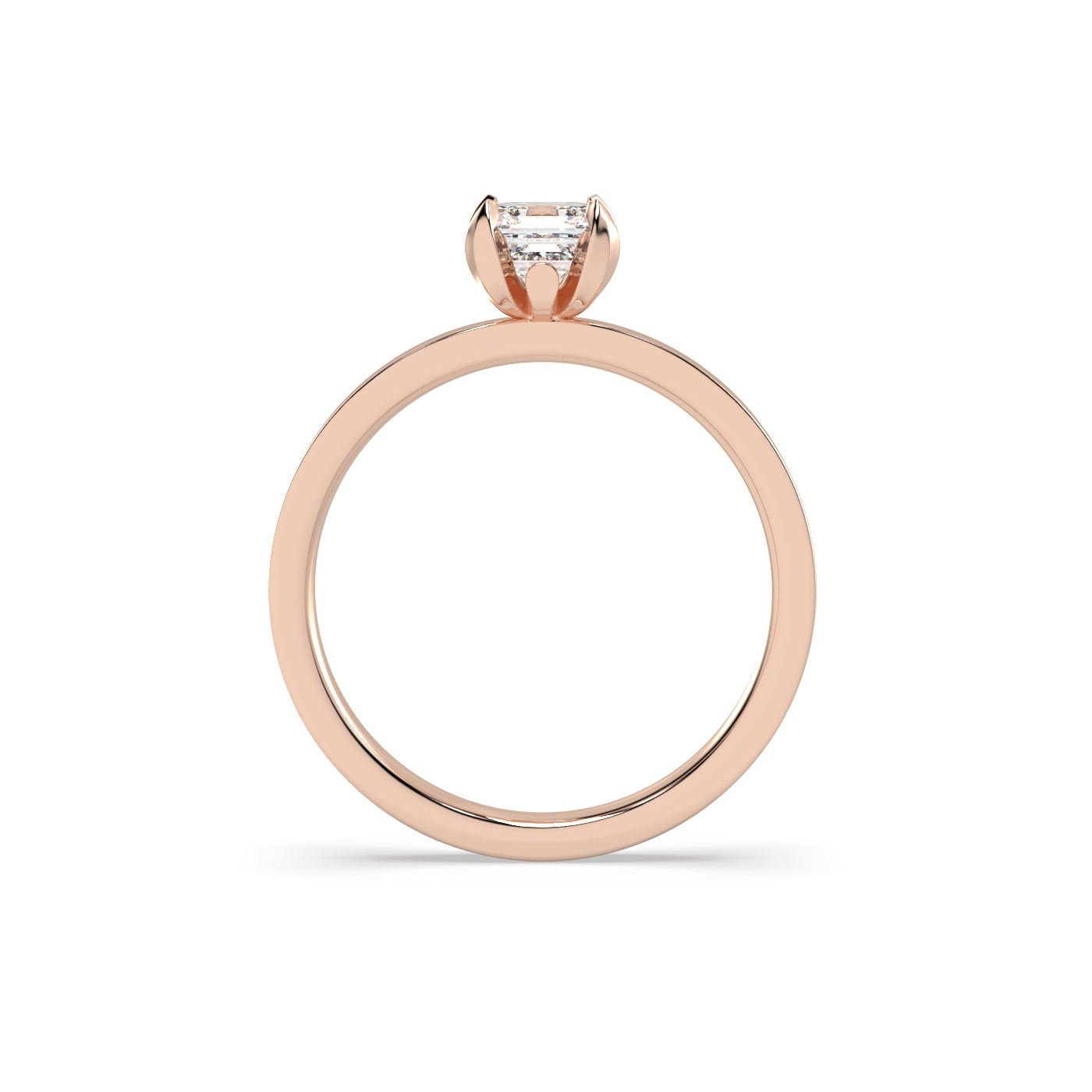 Fleur de Luce 1ct Square Emerald Cut Engagement Ring