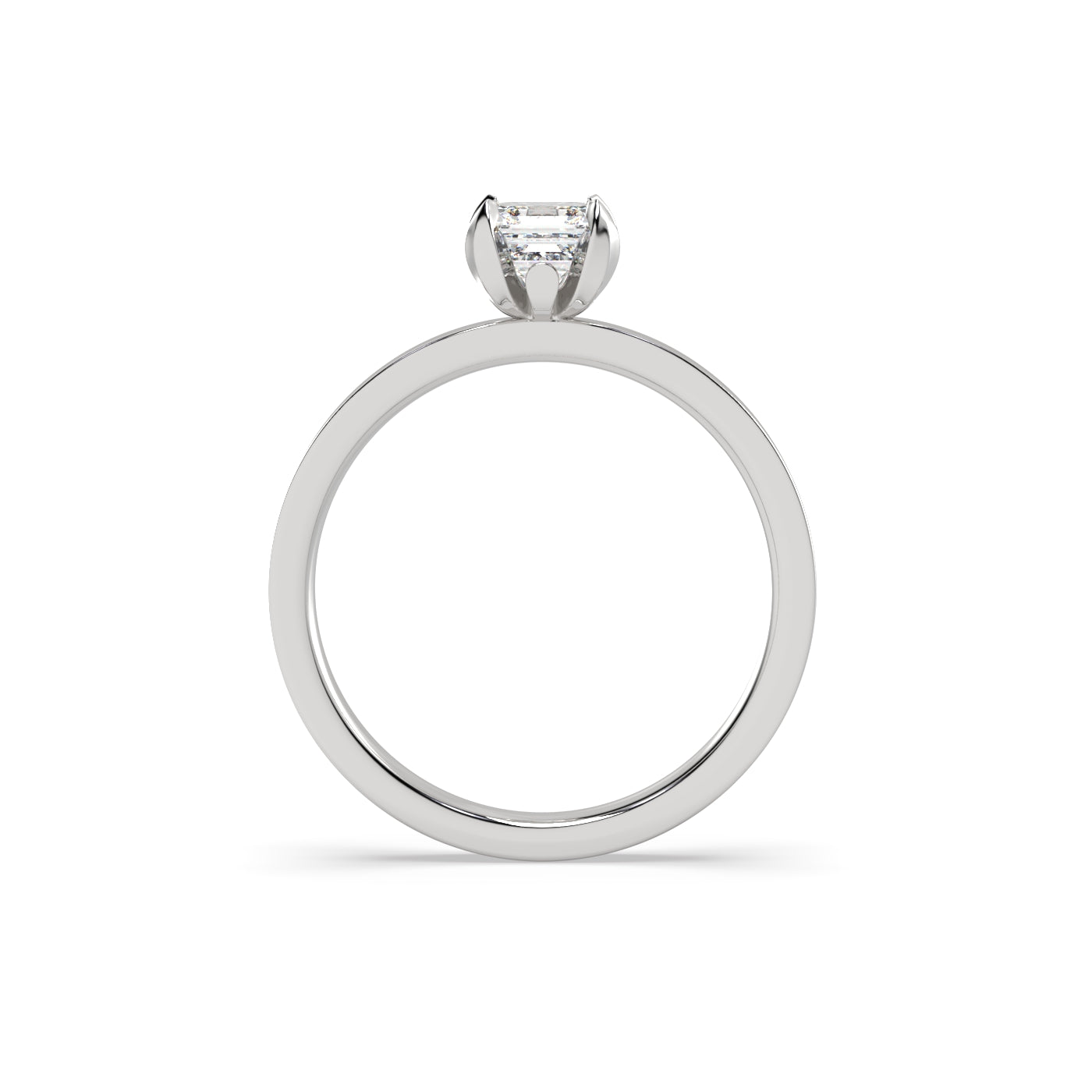 Fleur de Luce 1ct Square Emerald Cut Engagement Ring
