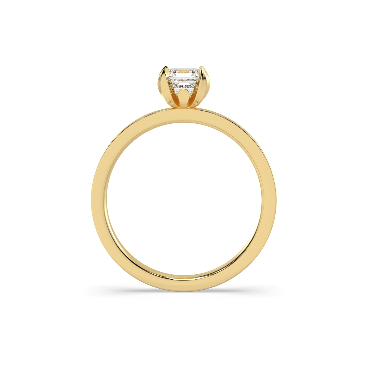 Fleur de Luce 1ct Square Emerald Cut Engagement Ring