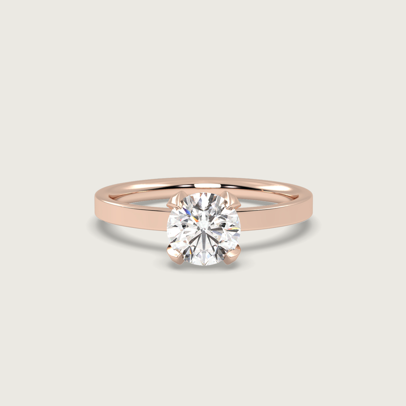 Round Diamond Engagement Ring in Fleur de Luce Setting
