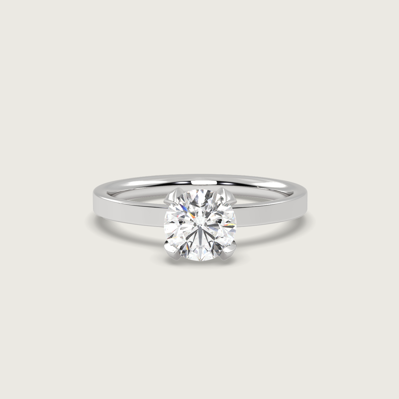 Round Diamond Engagement Ring in Fleur de Luce Setting
