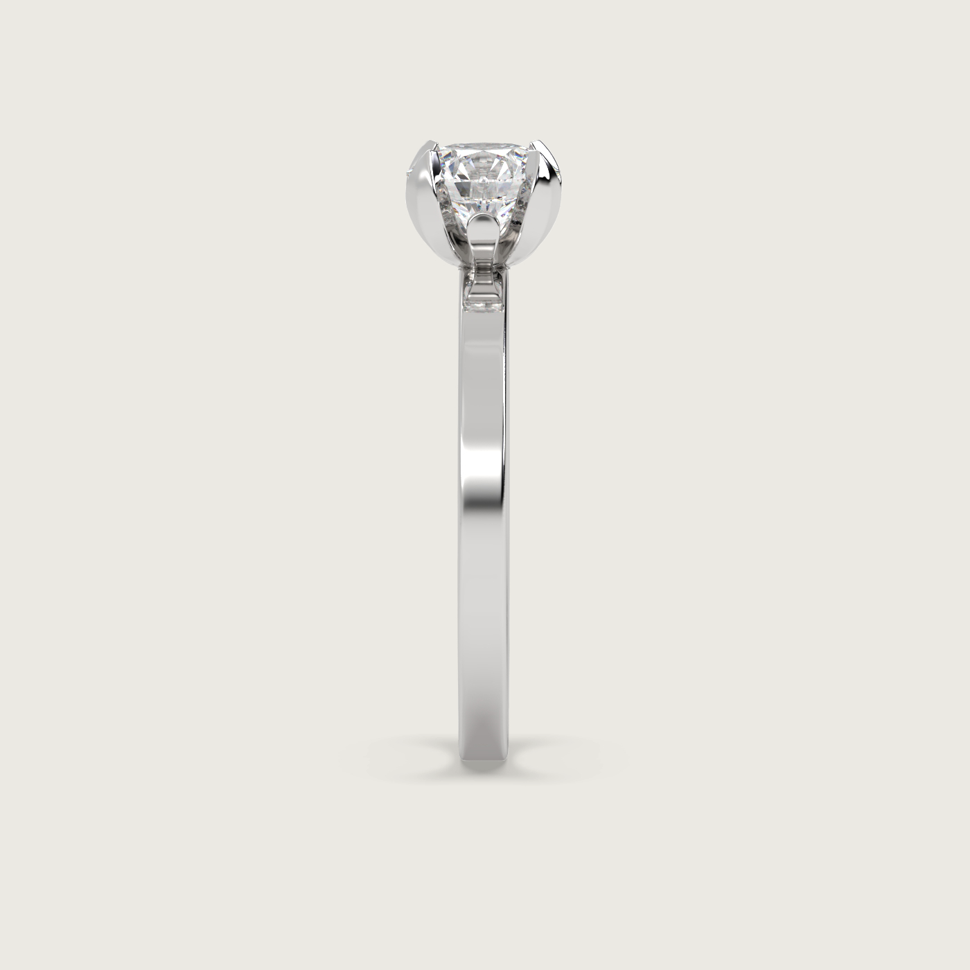 Round Diamond Engagement Ring in Fleur de Luce Setting