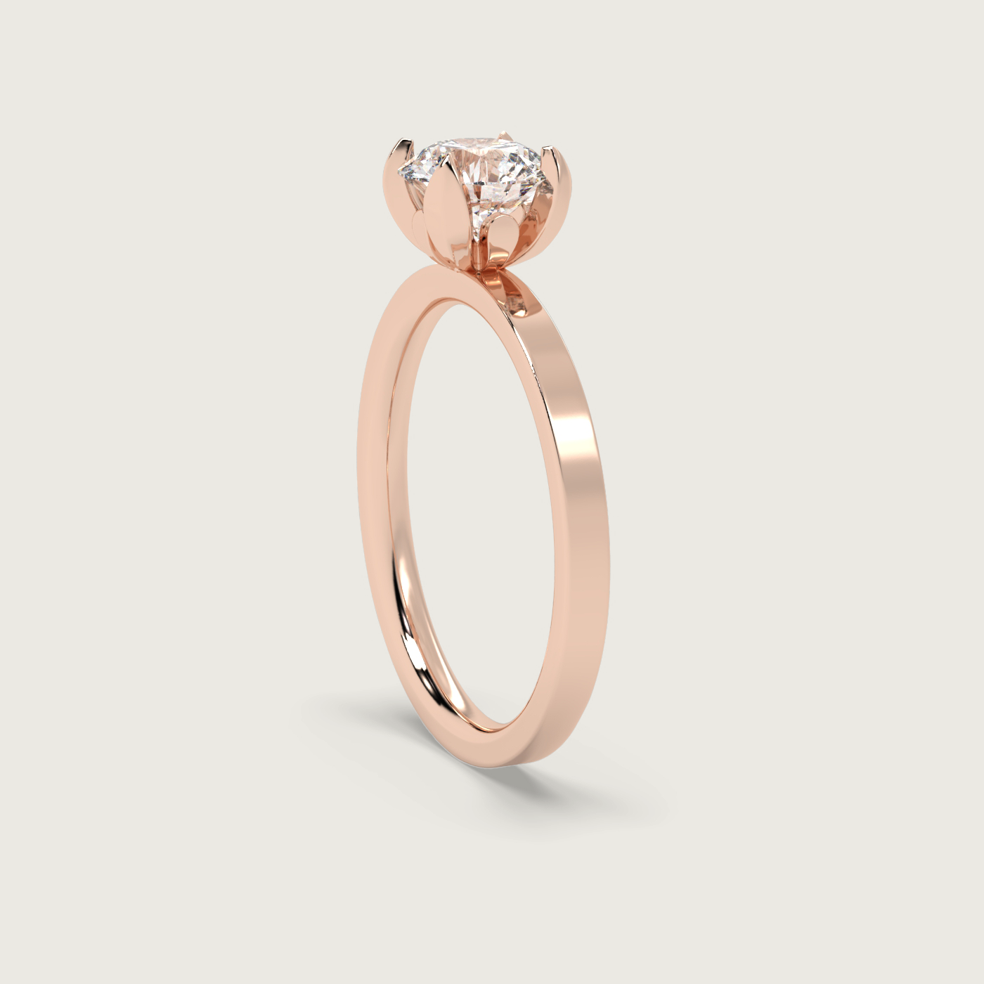 Round Diamond Engagement Ring in Fleur de Luce Setting