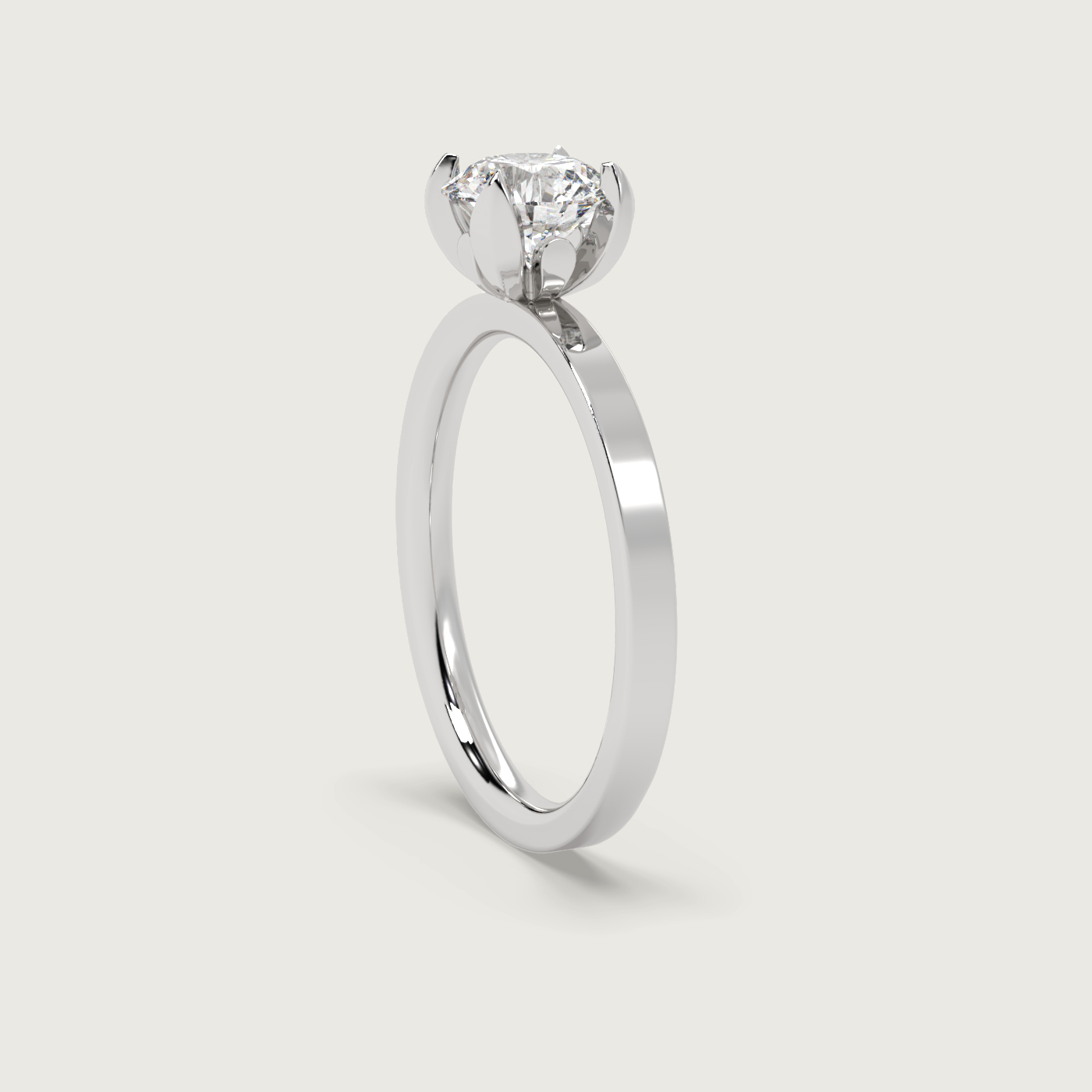 Round Diamond Engagement Ring in Fleur de Luce Setting