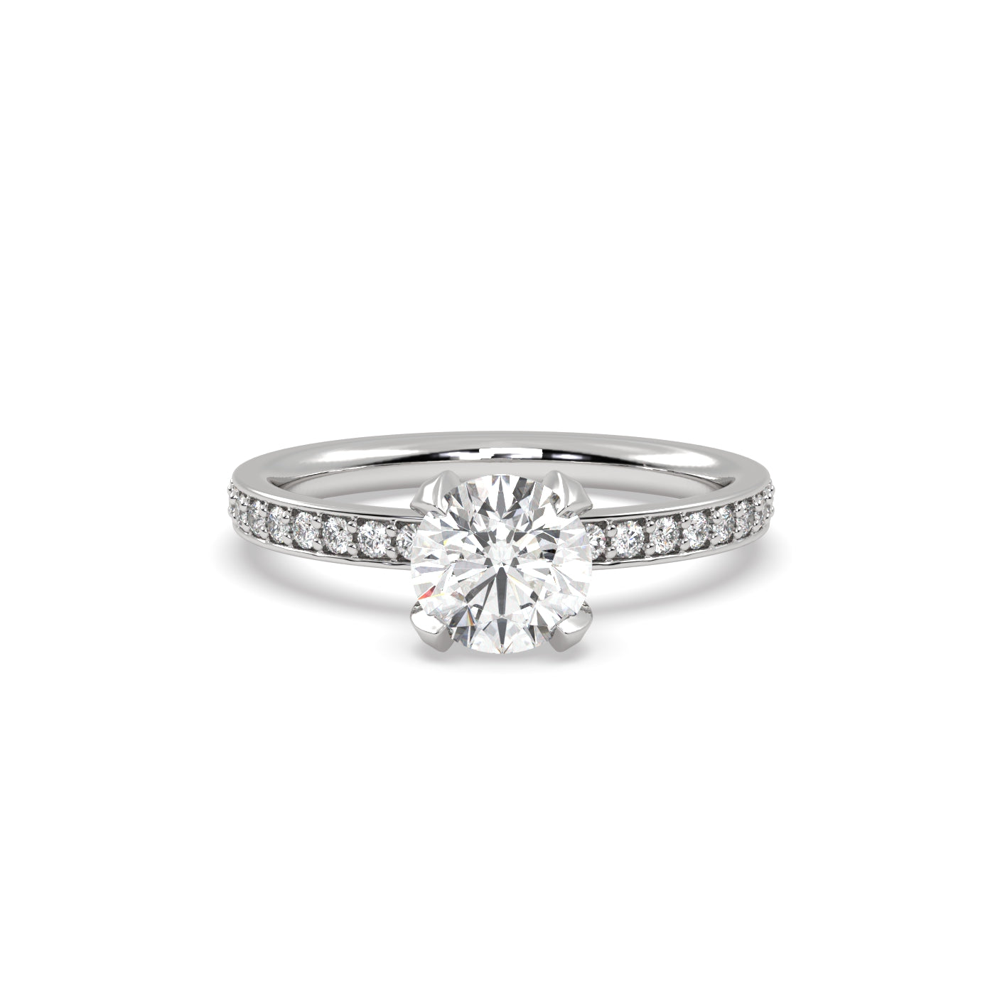 Fleur de Luce 1ct Round Diamond Engagement Ring