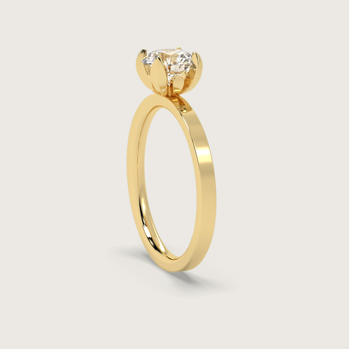 Round Diamond Engagement Ring in Fleur de Luce Setting