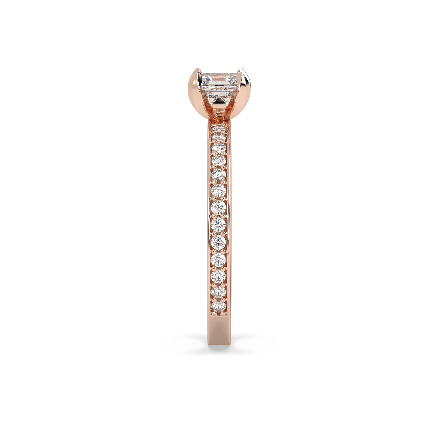 Fleur de Luce 1ct Square Emerald Cut Engagement Ring