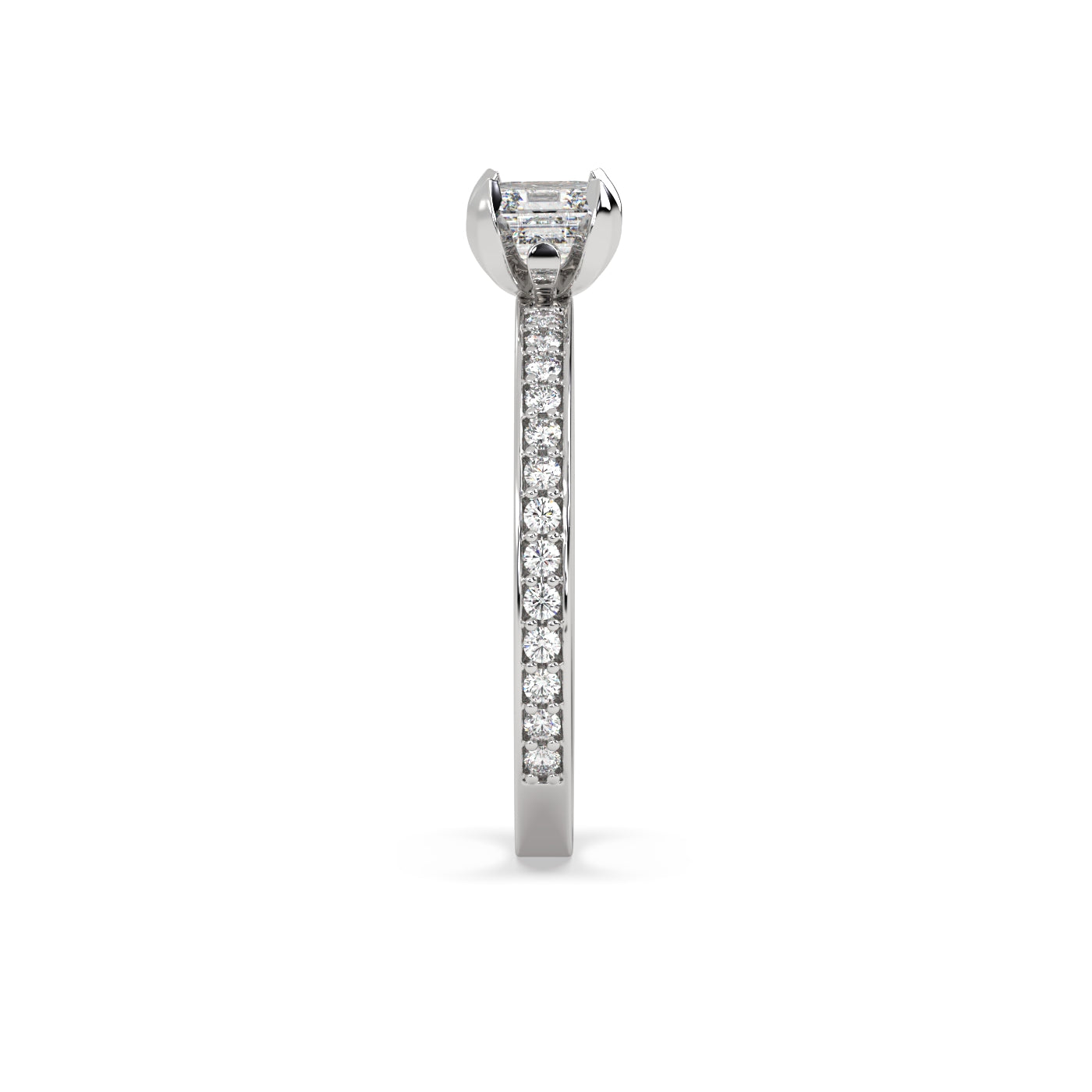 Fleur de Luce 1ct Square Emerald Cut Engagement Ring