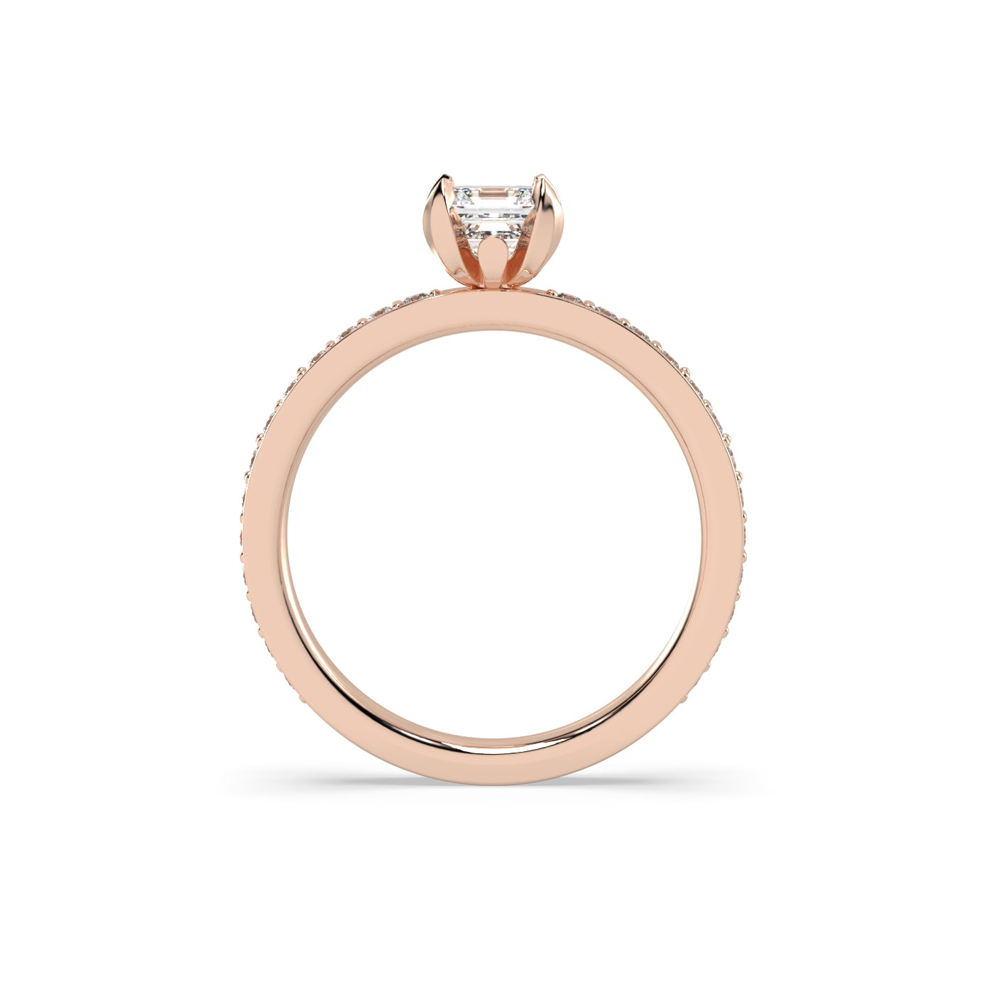 Fleur de Luce 1ct Square Emerald Cut Engagement Ring