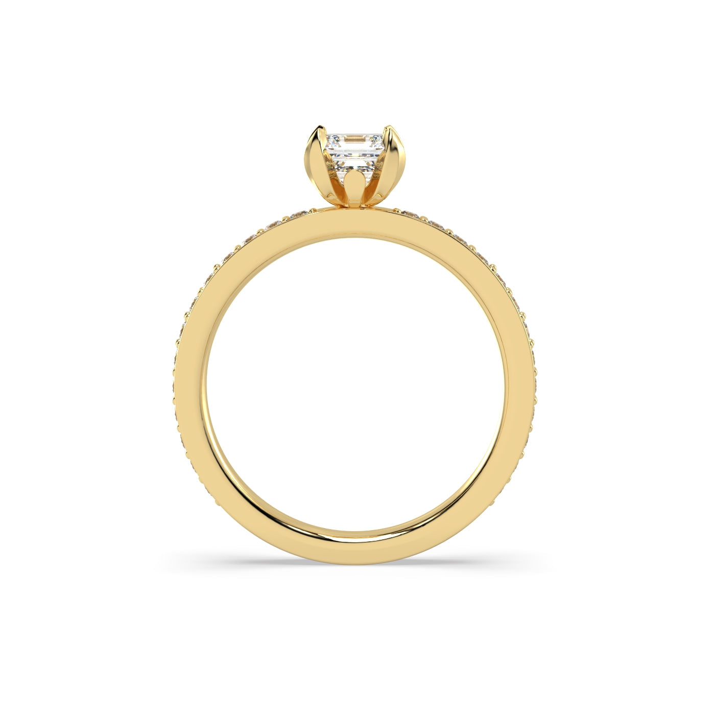 Fleur de Luce 1ct Square Emerald Cut Engagement Ring