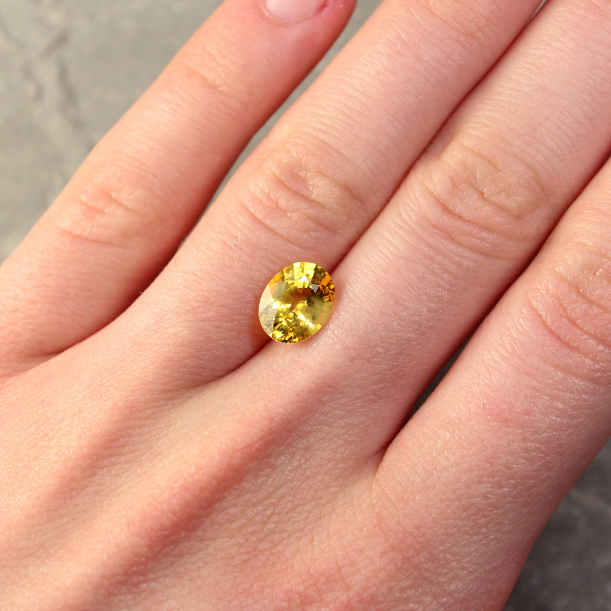 2.65ct Yellow Sapphire Fleur de Luce Solitaire Engagement Ring in 18k Yellow Gold