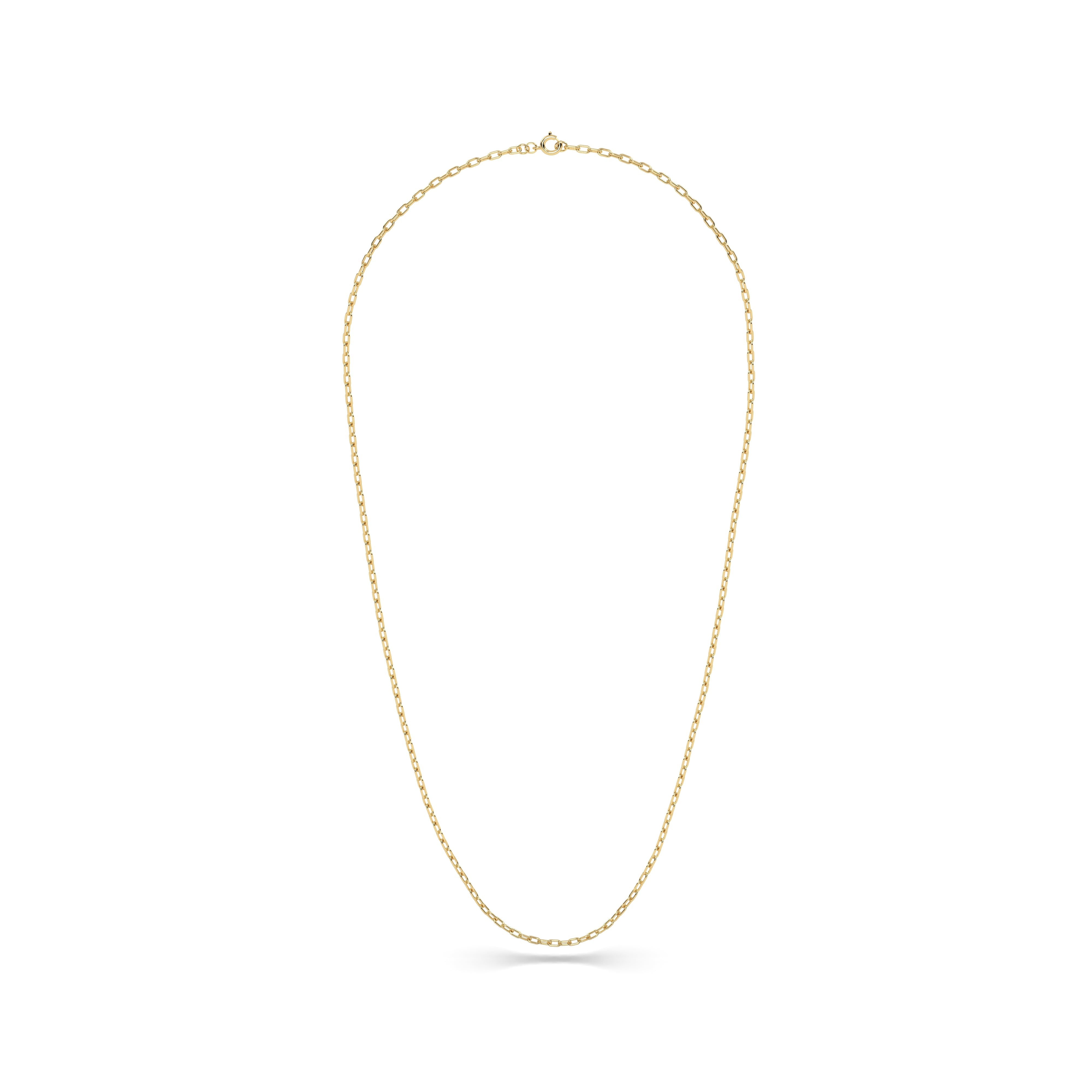 Fine Paperclip Necklace Chain in 18k Yellow Gold