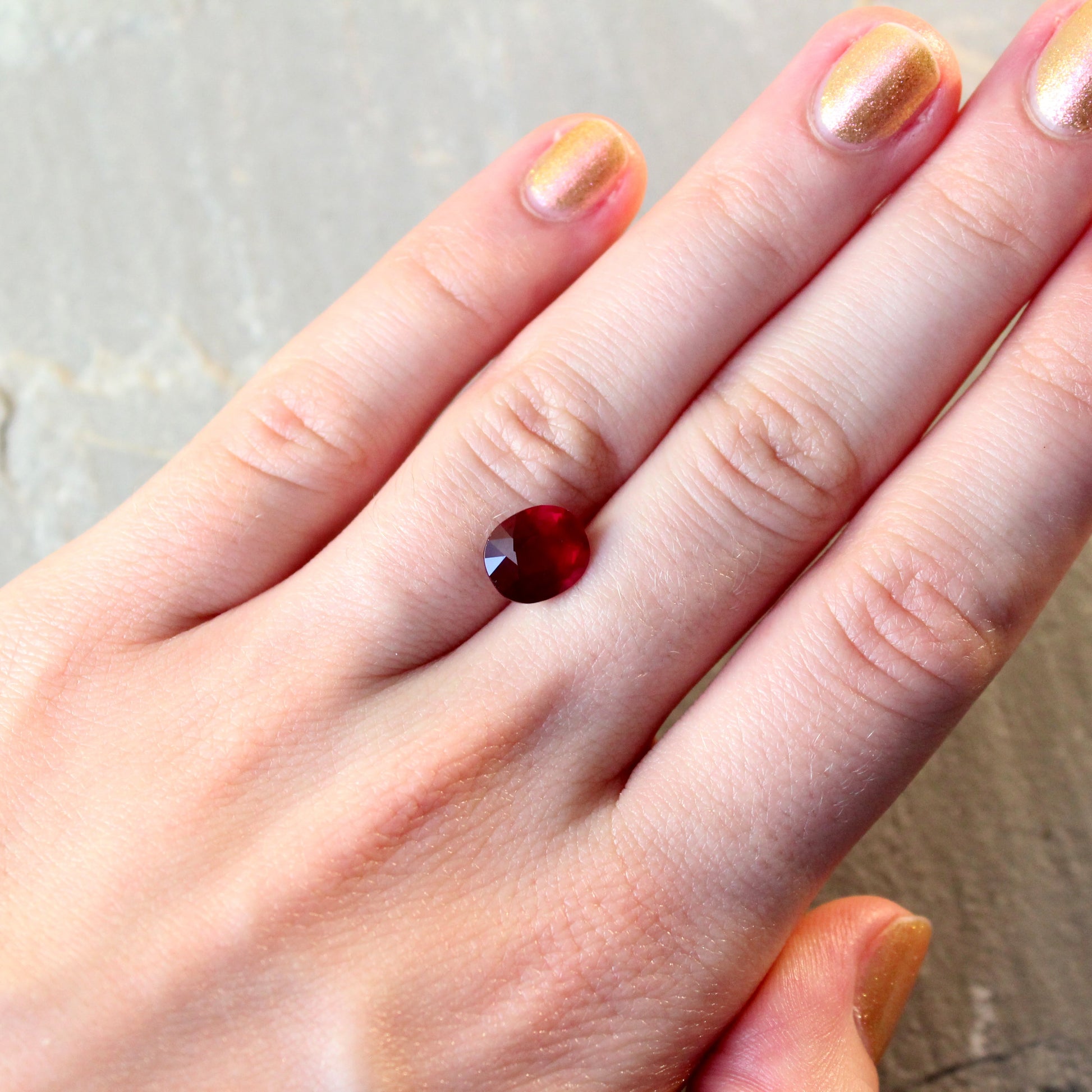 Ruby Fleur de Luce Solitaire Engagement Ring in 18k Yellow Gold 4