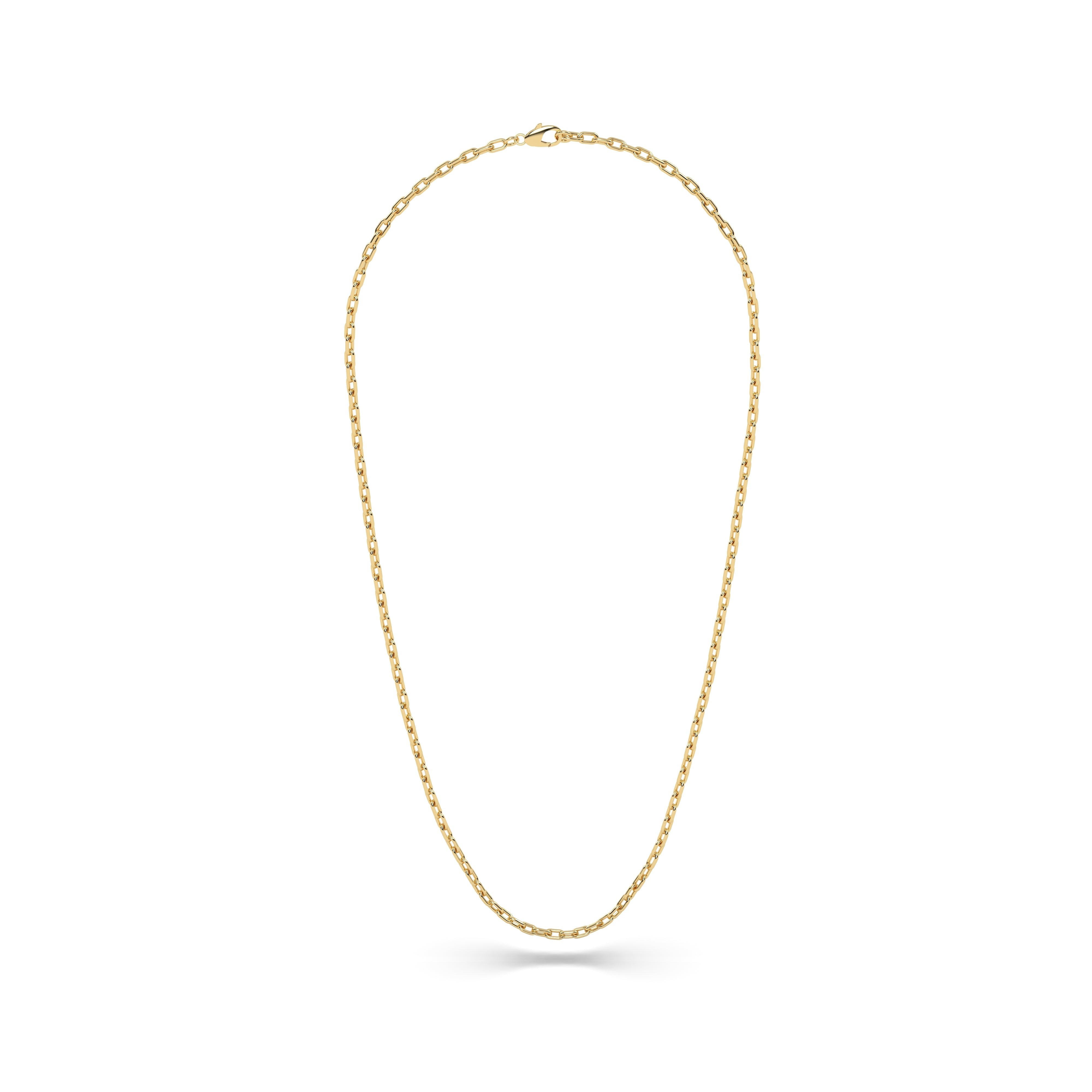 Paperclip Necklace Chain in 18k Yellow Gold