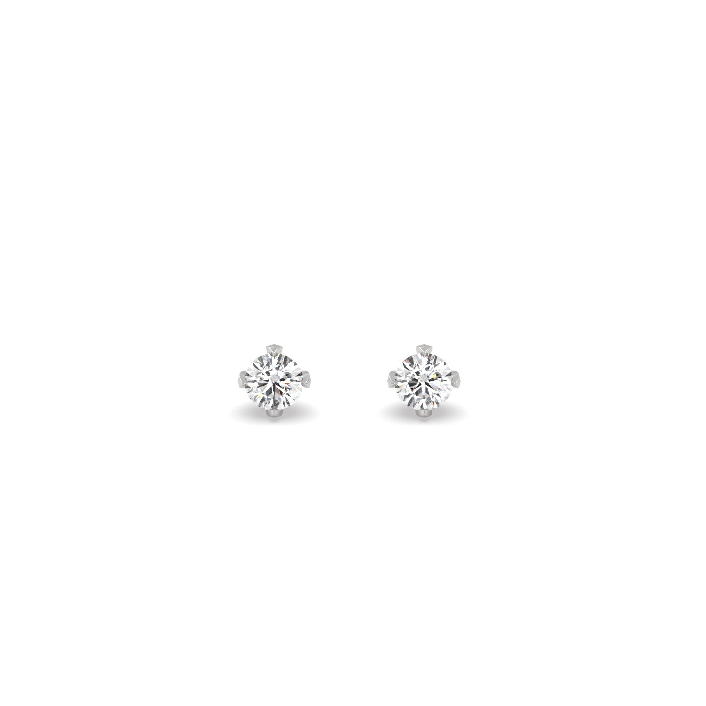 3mm Diamond Stud Earrings in Platinum