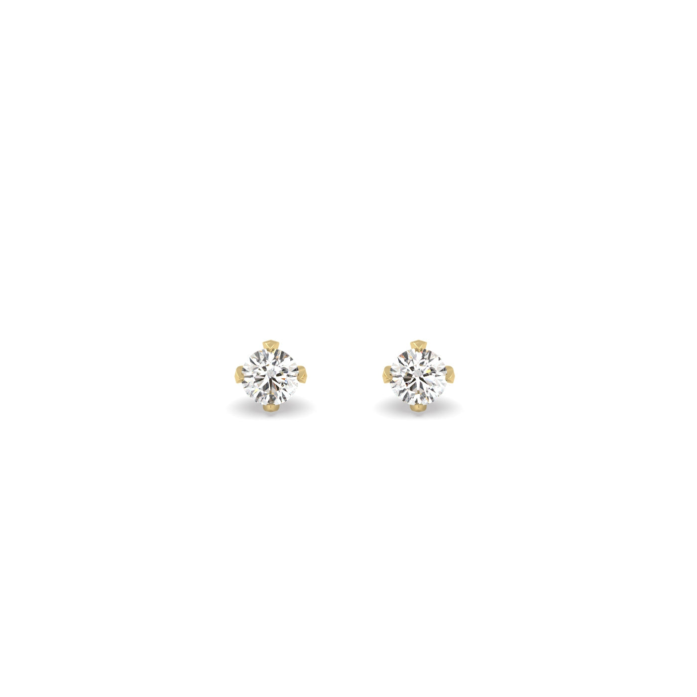 3mm Diamond Stud Earrings in 18k Yellow Gold