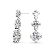 Fleur de Luce Three Stone Diamond Earrings (3.50 tcw)