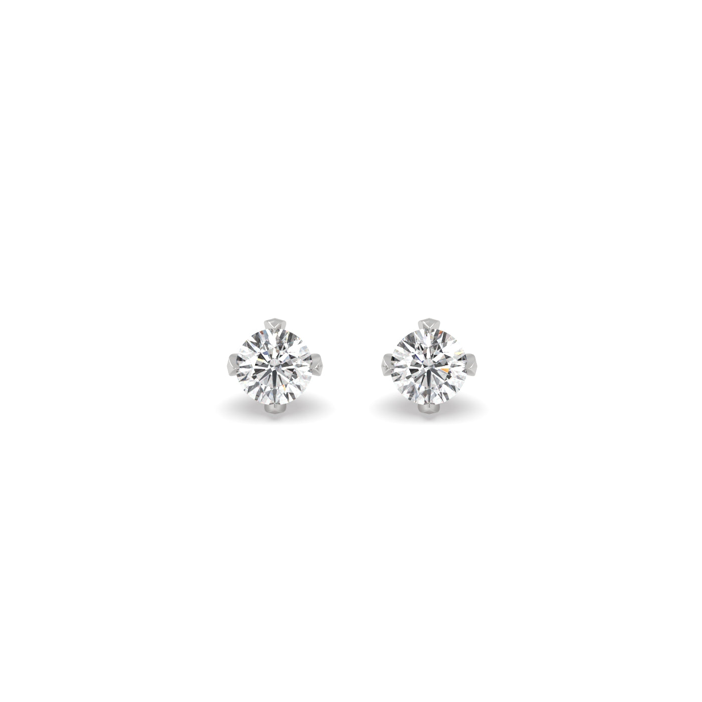 4mm Diamond Stud Earrings in 18k White Gold