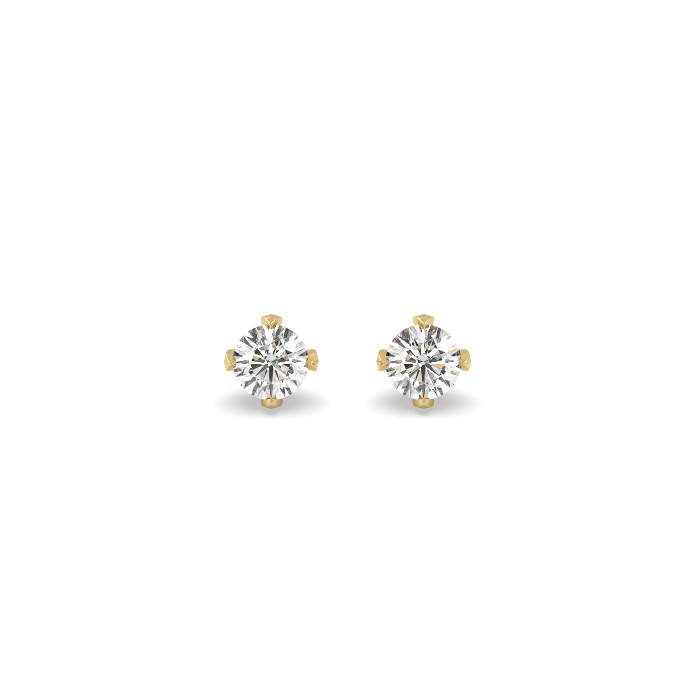 4mm Diamond Stud Earrings in 18k Yellow Gold