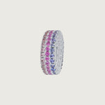 Colour Gemstone Eternity Ring in Fleur de Luce Setting