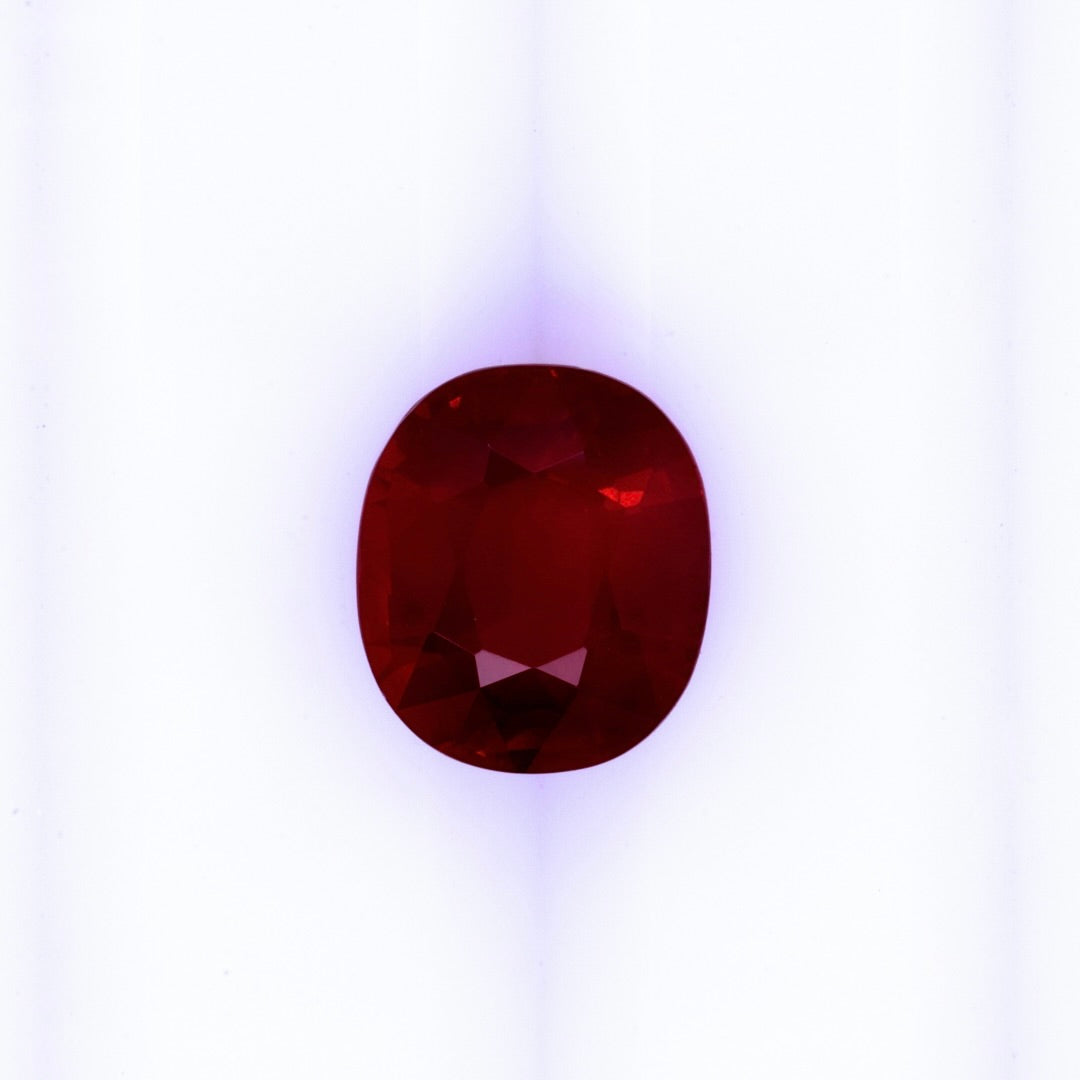 Ruby Fleur de Luce Solitaire Engagement Ring in 18k Yellow Gold 2