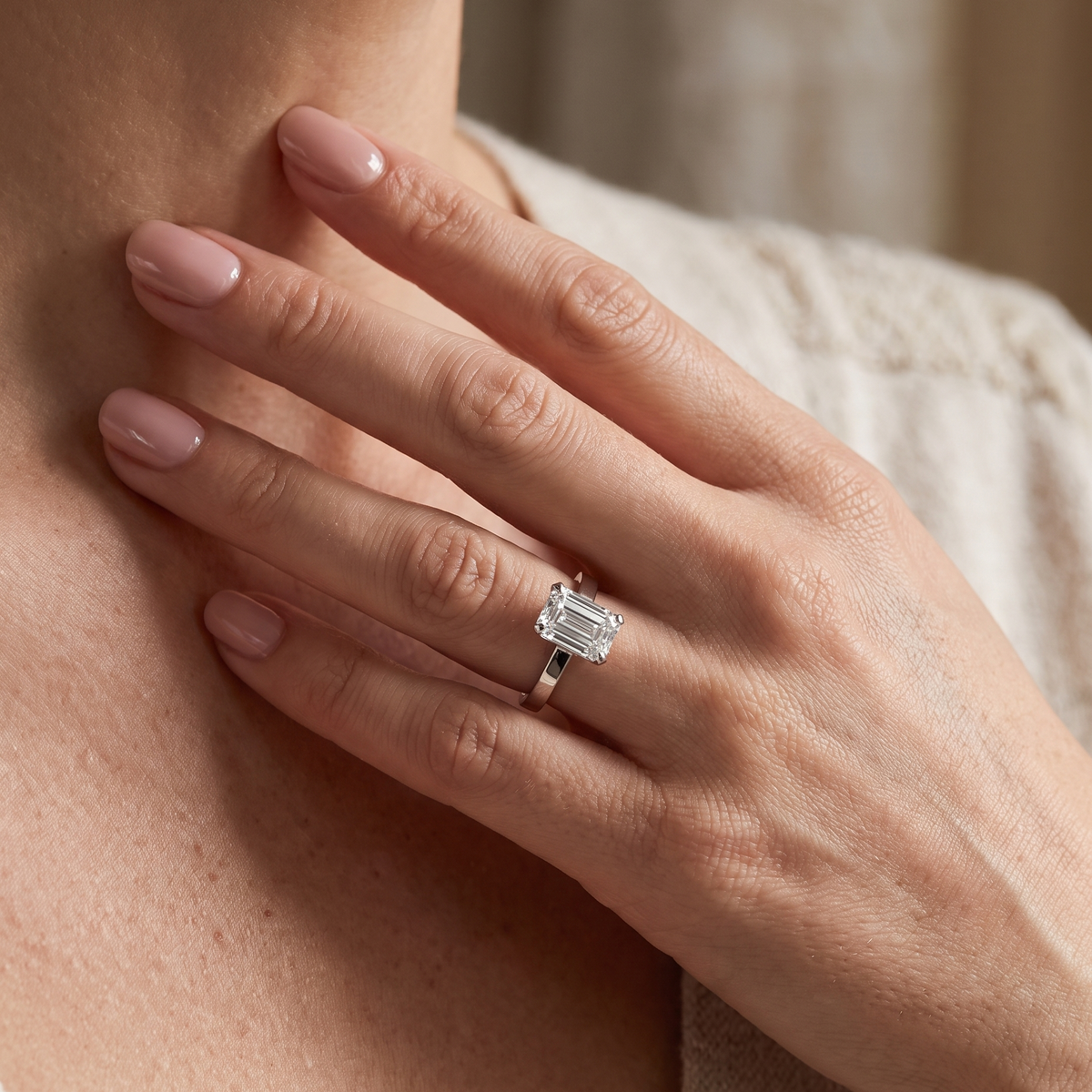 Emerald Cut Diamond Engagement Ring
